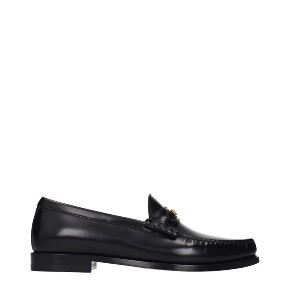 Celine Black Leather Slip-On Men's Loafers